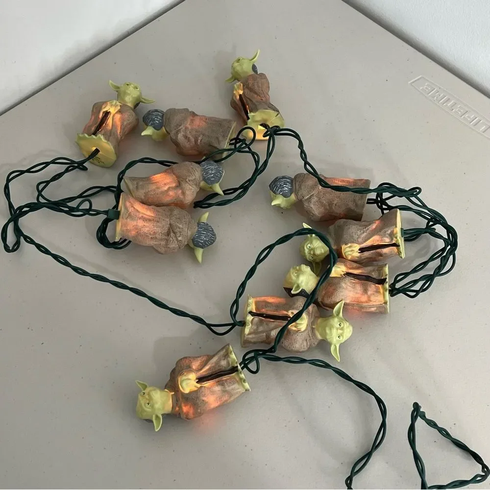 VTG 2008 Star Wars Yoda String Party Lights 10 Count Lucas Films